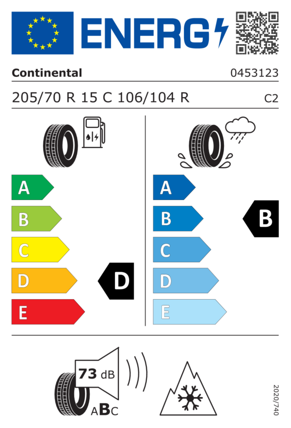 Continental <br />VancoWinterContact <br />205/70R15CTL 106/104 R – Image 2