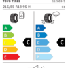 Étiquette UE 1597838 pour Toyo Open Country A20B 215/55 R18 95H FR Toyo Open Country A20B 215/55 R18 95H FR - Image 2
