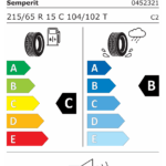 Étiquette UE du pneu Semperit VAN-LIFE 3 215/65 R15C 104/102T
