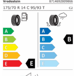 Étiquette UE du pneu Vredestein COMTRAC 2 WINTER + 175/70 R14 95T