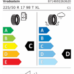 Étiquette UE du pneu Vredestein Nord-Trac 2 225/50 R17 98T XL