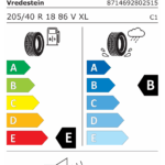 Étiquette UE du pneu Vredestein WINTRAC PRO+ 205/40 R18 86V XL