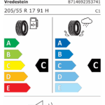 Étiquette UE du pneu Vredestein WINTRAC PRO 205/55 R17 91H