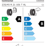 Étiquette UE du pneu Continental AllSeasonContact 2 235/45 R21 101T XL EV