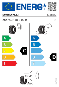 Etichetta europea Kumho Crugen Premium KL33