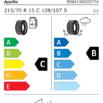 Étiquette UE du pneu Apollo ALTRUST ALL SEASON 215/70 R15C 109/107S