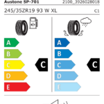 Étiquette UE du pneu Austone ATHENA SP701 245/35 R19 93W XL