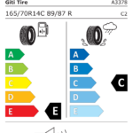 Étiquette UE du pneu GT Radial MAXMILER WT2 CARGO 165/70 R14C 89/87R