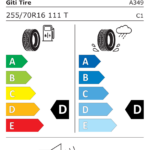 Étiquette UE du pneu GT Radial SAVERO WT 255/70 R16 111T XL