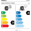 Étiquette UE 1787200 pour Pirelli P Zero 265/35 ZR19 (94Y) Pirelli P Zero 265/35 ZR19 94Y - Image 2