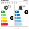 Étiquette UE 2286993 pour Kumho Ecsta HS52 245/45 ZR18 (100W) XL FR Kumho Ecsta HS52 245/45 ZR18 100W XL FR - Image 2