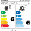 Étiquette UE 8714692923883 pour Vredestein Pinza AT 245/65 R17 111T XL Vredestein Pinza AT 245/65 R17 111T XL - Image 2