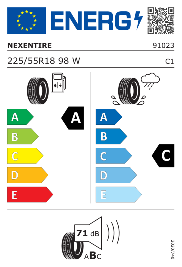 Étiquette UE 91023NXK pour Nexen NFera Sport 225/55 R18 98W Nexen NFera Sport 225/55 R18 98W - Image 2