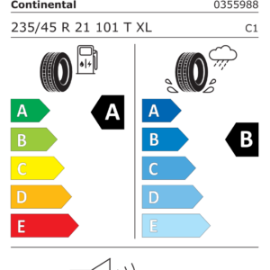 Étiquette UE 0355988 pour Continental AllSeasonContact 2 CS 235/45 R21 101T XL EV FR Pneumatico Continental AllSeasonContact 2 235/45 R21 101T XL EV