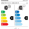 Étiquette UE 0451157 pour Continental Vanco 2 205/70 R15 106/104R Continental Vanco 2 205/70 R15 106/104R - Image 2