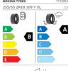 Étiquette UE du pneu Nokian Powerproof 1 255/55 ZR18 (109Y) XL FR