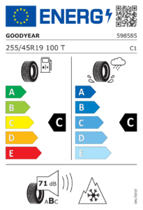 Étiquette européenne Goodyear UltraGrip Performance 3