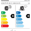 Étiquette UE 0451141 pour Continental VanContact A/S Ultra 215/75 R16C 116/114R EV Continental VanContact A/S Ultra 215/75 R16C 116/114R EV - Image 2