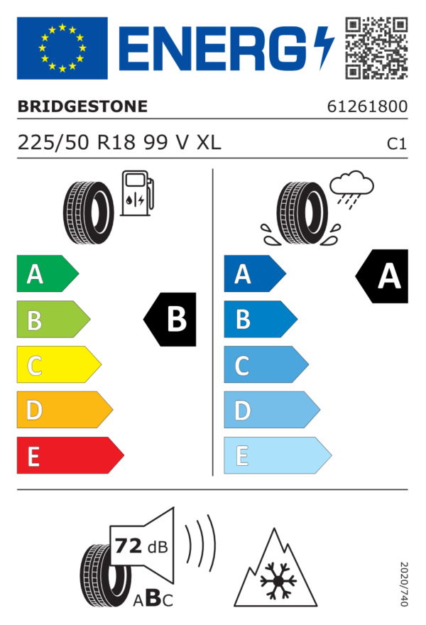 Étiquette UE 15342 pour Bridgestone Blizzak LM005 225/50 R18 99V XL Bridgestone Blizzak LM005 225/50 R18 99V XL - Image 2