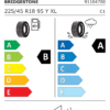 Étiquette UE 8838 pour Bridgestone Turanza T005 225/45 R18 95Y XL Bridgestone Turanza T005 225/45 R18 95Y XL - Image 2