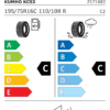 Étiquette UE 2171683 pour Kumho PorTran KC53 195/75 R16 110/108R Kumho PorTran KC53 195/75 R16 110/108R - Image 2