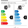 Étiquette UE 0359033 pour Continental CrossContact LX Sport 255/60 R18 112V XL Continental CrossContact LX Sport 255/60 R18 112V XL EV - Image 2