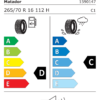Étiquette UE 1590147 pour Matador MP82 Conquerra 2 265/70 R16 112H Matador MP82 Conquerra 2 265/70 R16 112H - Image 2