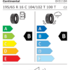 Étiquette UE 0451104 pour Continental VanContact 100 195/65 R16C 104/102T Continental VanContact 100 195/65 R16C 104/102T - Image 2