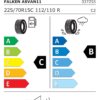 Étiquette UE 337255 pour Falken Euroall Season VAN11 225/70 R15C 112R Falken Euroall Season VAN11 225/70 R15C 112R - Image 2