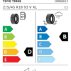 Étiquette UE 3856400 pour Toyo Observe S944 215/45 R18 93V XL FR Toyo Observe S944 215/45 R18 93V XL FR - Image 2