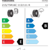 Étiquette UE E4705 pour Yokohama WY01 W.Drive 215/75 R16C 113R Yokohama WY01 W.Drive 215/75 R16C 113R - Image 2