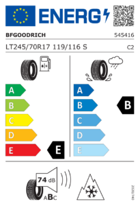 Étiquette européenne BF Goodrich All Terrain T/A KO2