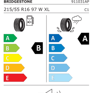 Étiquette UE 10882 pour Bridgestone Turanza T005 215/55 R16 97W XL Reifen Bridgestone Turanza T005 215/55 R16 97W XL