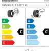 Étiquette UE 7297 pour Bridgestone Turanza ER300 245/45 R18 100Y XL Bridgestone Turanza ER300 245/45 R18 100Y XL - Image 2