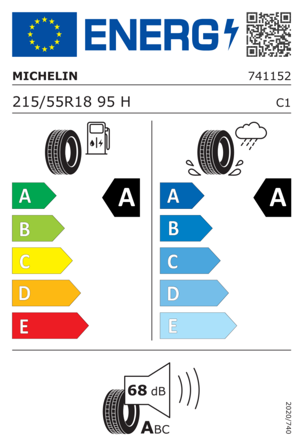Étiquette UE 741152 pour Michelin Primacy 5 Energy 215/55 R18 95H Michelin Primacy 5 Energy 215/55 R18 95H - Image 2