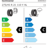 Étiquette UE 0354313 pour Continental CrossContact LX Sport 275/45 R21 110Y XL Continental CrossContact LX Sport 275/45 R21 110Y XL - Image 2