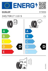 Etichetta europea Dunlop Grandtrek AT20