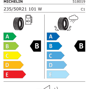 Étiquette UE 518019 pour Michelin Pilot Sport 4 SUV 235/50 R21 101W Pneumatico Michelin Pilot Sport 4 SUV 235/50 R21 101W