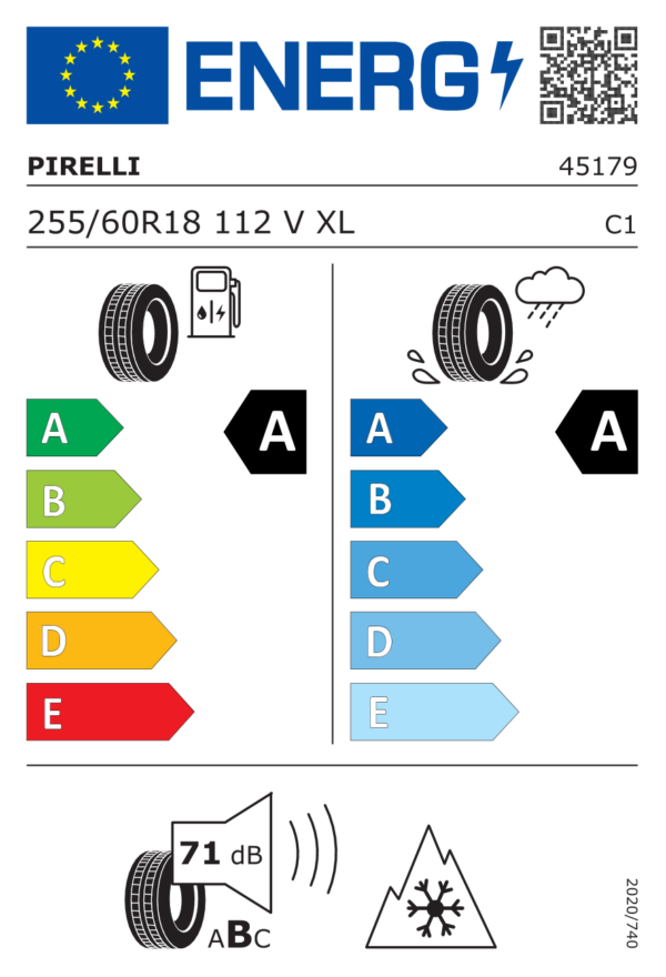 Étiquette UE 4517900 pour Pirelli Scorpion All Season SF3 255/60 R18 112V XL Pirelli Scorpion All Season SF3 255/60 R18 112V XL - Image 2