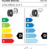 Étiquette UE 296799 pour Falken Wildpeak A/T AT01 275/70 R16 114T Falken Wildpeak A/T AT01 275/70 R16 114T - Image 2