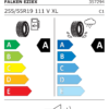Étiquette UE 1093202186 pour Falken e.ZIEX 255/55 R19 111V XL Falken e.ZIEX 255/55 R19 111V XL - Image 2