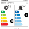 Étiquette UE 0358397 pour Continental SportContact 5 225/50 R17 94W Runflat Continental SportContact 5 225/50 R17 94W Runflat - Image 2