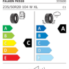 Étiquette UE 355600 pour Falken Azenis FK520 235/50 R20 104W XL Falken Azenis FK520 235/50 R20 104W XL - Image 2