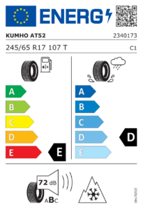 Etichetta europea Kumho Road Venture AT52