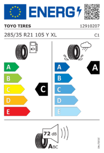 Étiquette européenne Toyo Proxes Sport SUV