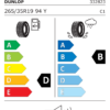 Étiquette UE 332823 pour Dunlop SP Sport Maxx 050 265/35 R19 94Y Dunlop SP Sport Maxx 050 265/35 R19 94Y - Image 2